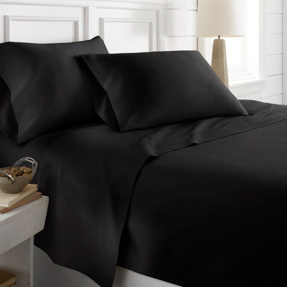 Egyptian Cotton FITTED SHEET Egyptian Cotton 400 Thread Count 100% Cotton Fitted Sheet Black (7062920069209)