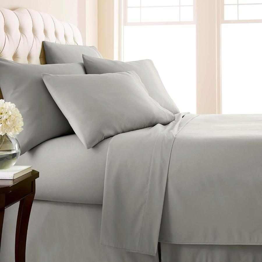 Egyptian Cotton FITTED SHEET Egyptian Cotton 400 Thread Count 100% Cotton Fitted Sheet Silver (6708625801305)