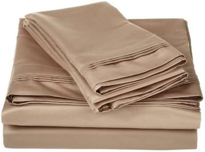 Egyptian Cotton FITTED SHEET Egyptian Cotton 400 Thread Count Flat Sheet Stone