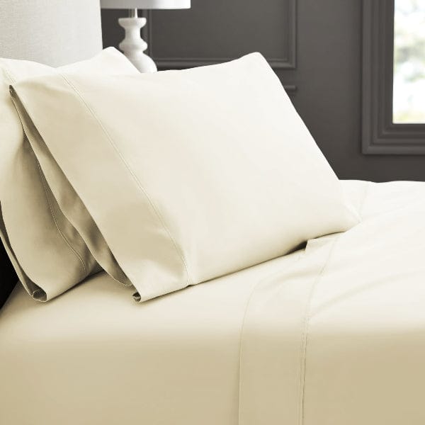 Egyptian Cotton FITTED SHEET Egyptian Cotton 600 Thread Count Fitted Sheet Cream