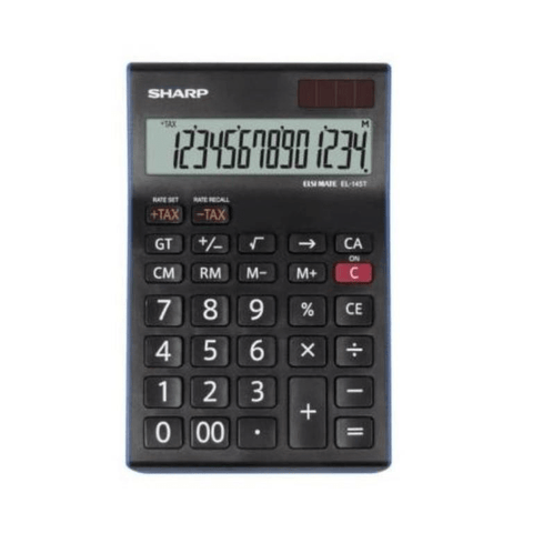 Sharp 14-digit Tax Desk Calculator EL-145T-BL