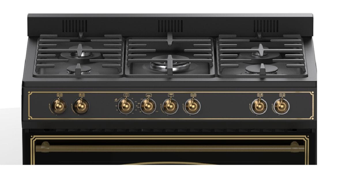 ELBA GAS/ELECTRIC STOVE Elba 04/9S4EX937KB-5 Gas Burner Stove with Electric Multifunction Oven 90cm