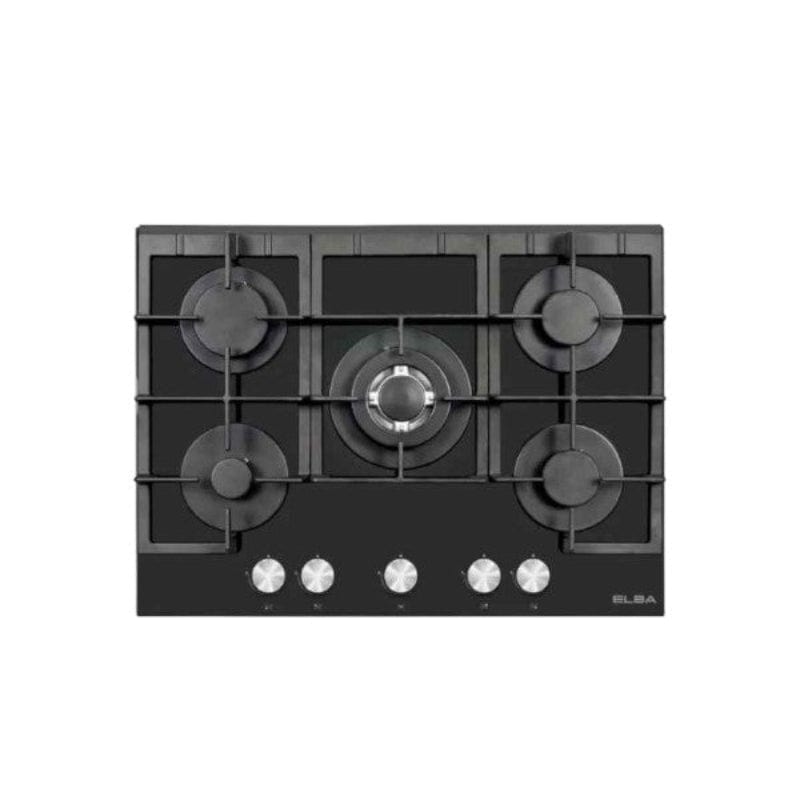 Elba Gas Hob ELBA 70cm 5 Gas Burner Gas On Glass Hob T75-550G