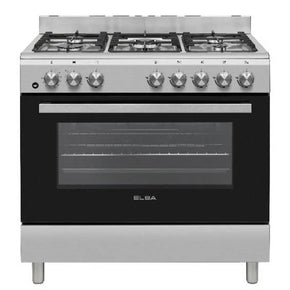 Elba Gas Stove Elba 90cm Silver Gas stove 04/96cl 828 (7311377465433)