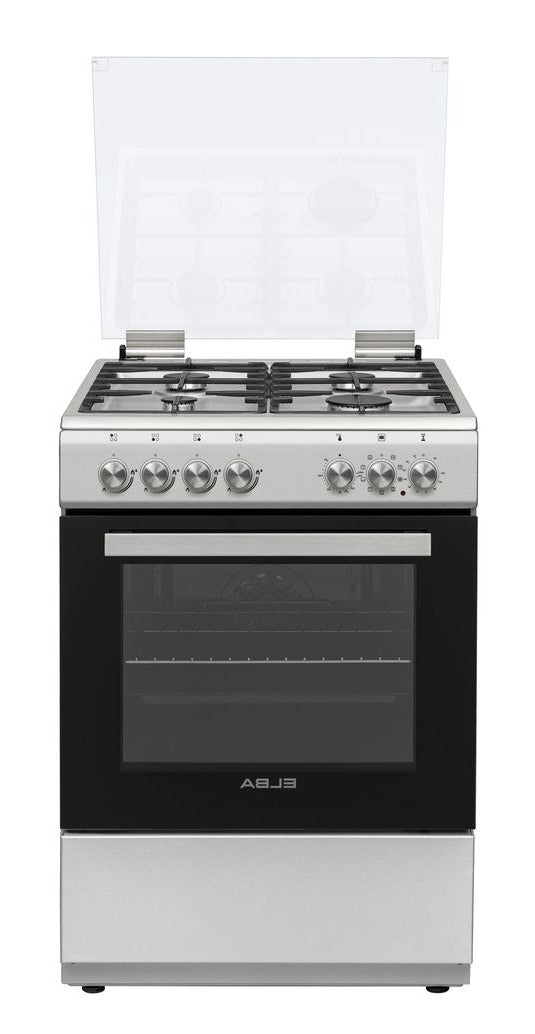 Elba Gas Stove Elba Essential Burner Gas Stove Electric Oven 60cm Silver 04/66CL442- 4 (7526344884313)
