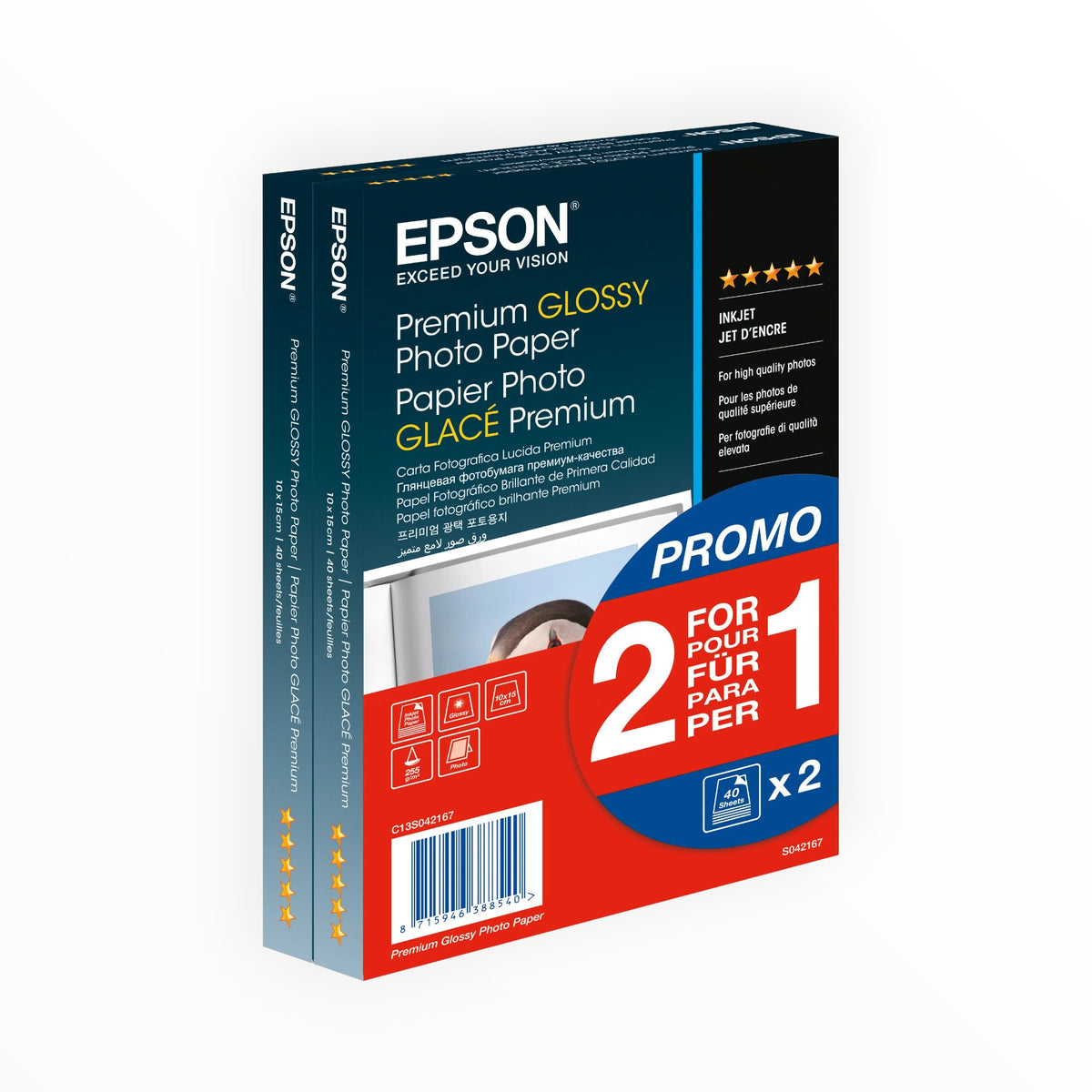 Epson PHOTO PAPER Epson Premium Glossy 10x15cm 80-sheet Photo Paper C13S042167