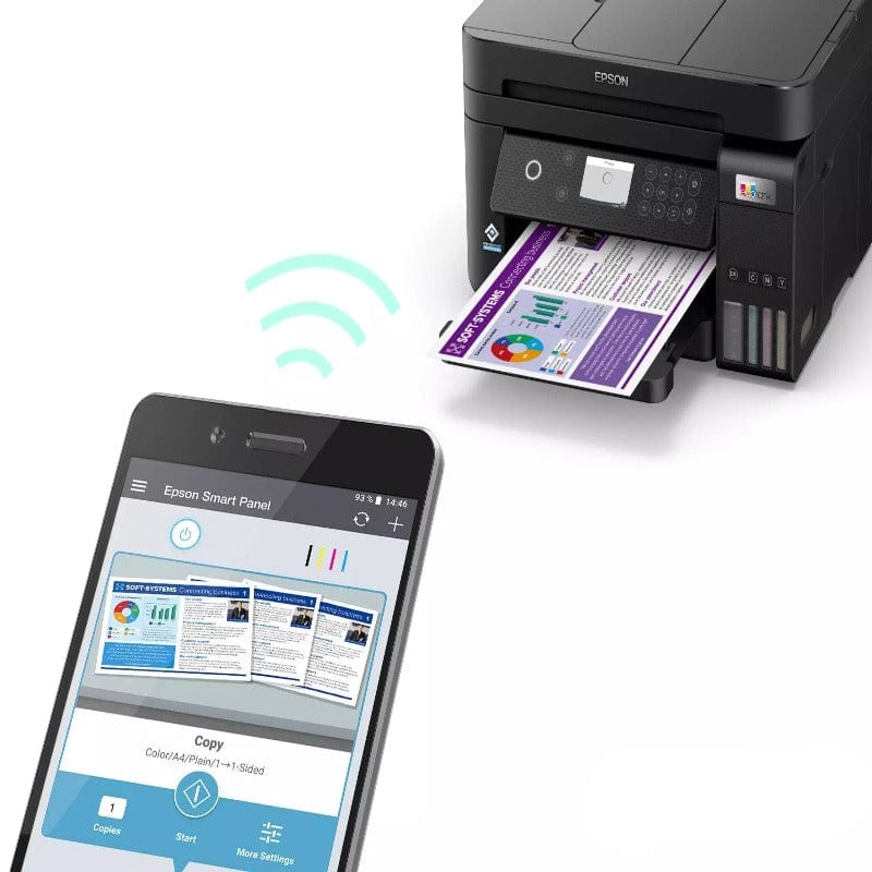 Epson Printer Epson L6270 EcoTank A4 3 in 1 Wi-Fi ADF Double Sided Printing Printer (7122547474521)