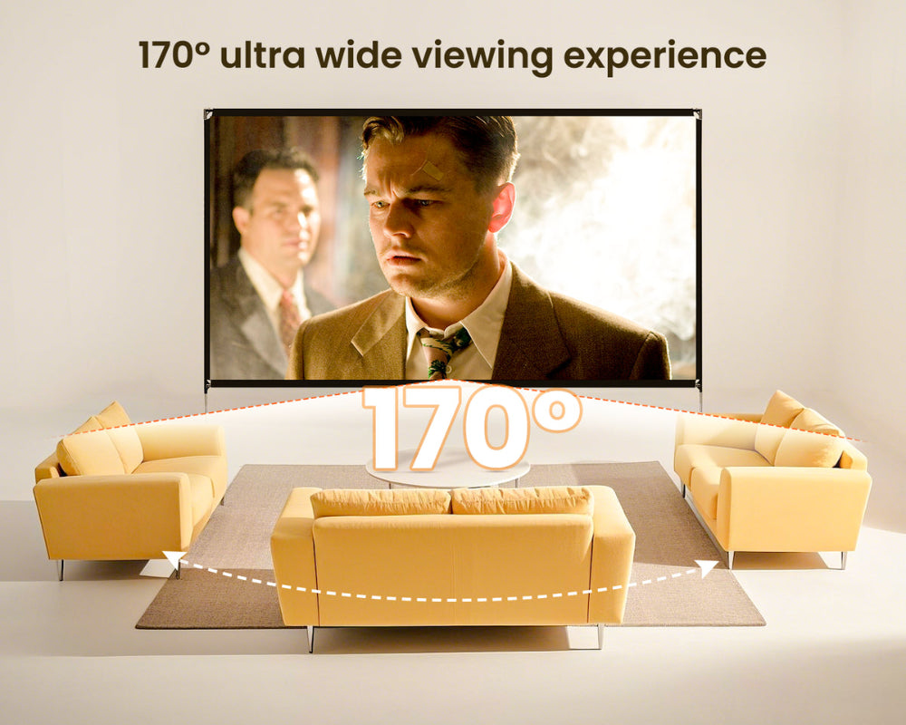 ETOE PROJECTOR SCREEN Etoe 120 inch portable projector screen 4k 16:9 with stand and carry bag CE-120W