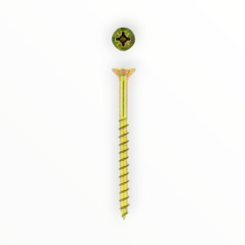 EUREKA CHIPBOARD SCREWS Eureka Chipboard Screws Full Thread Yellow Zinc 5 x 60mm Pack of 800 BP029 (7817216917593)