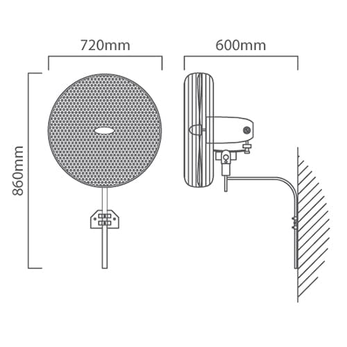 EUROLUX Eurolux Hurricane Industrial Wall Fan 26' F28S Silver (2061599604825)