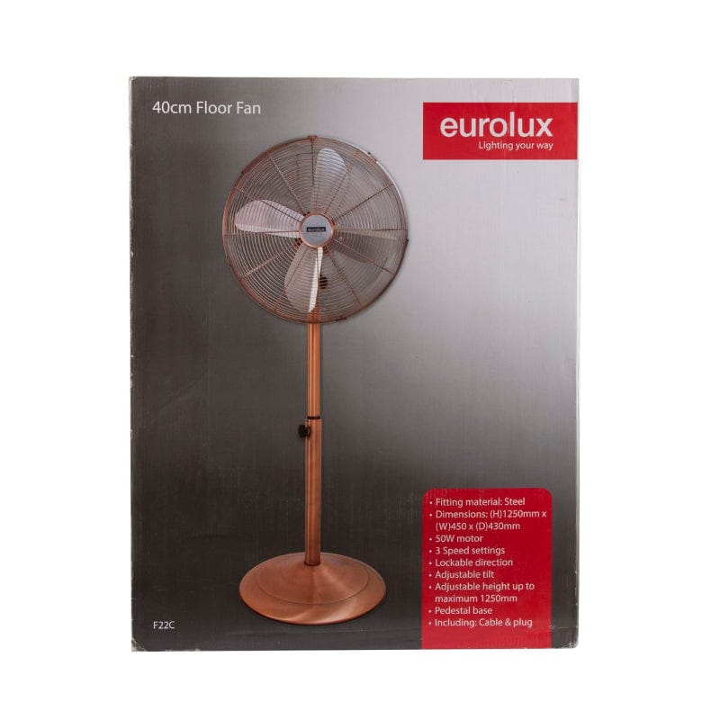 EUROLUX Fans Eurolux - Standing Fan F22C - Antique Copper F-FS40JA/CO