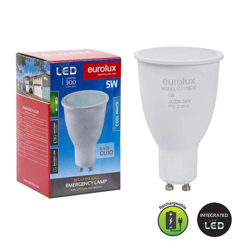EUROLUX LED BULB Rechargeable LED Bulb 5W GU10 G110 –