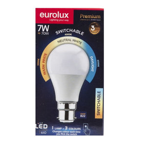 EUROLUX Light Bulbs Eurolux Led Switchable Bulb G1035BC B22 (7301318279257)