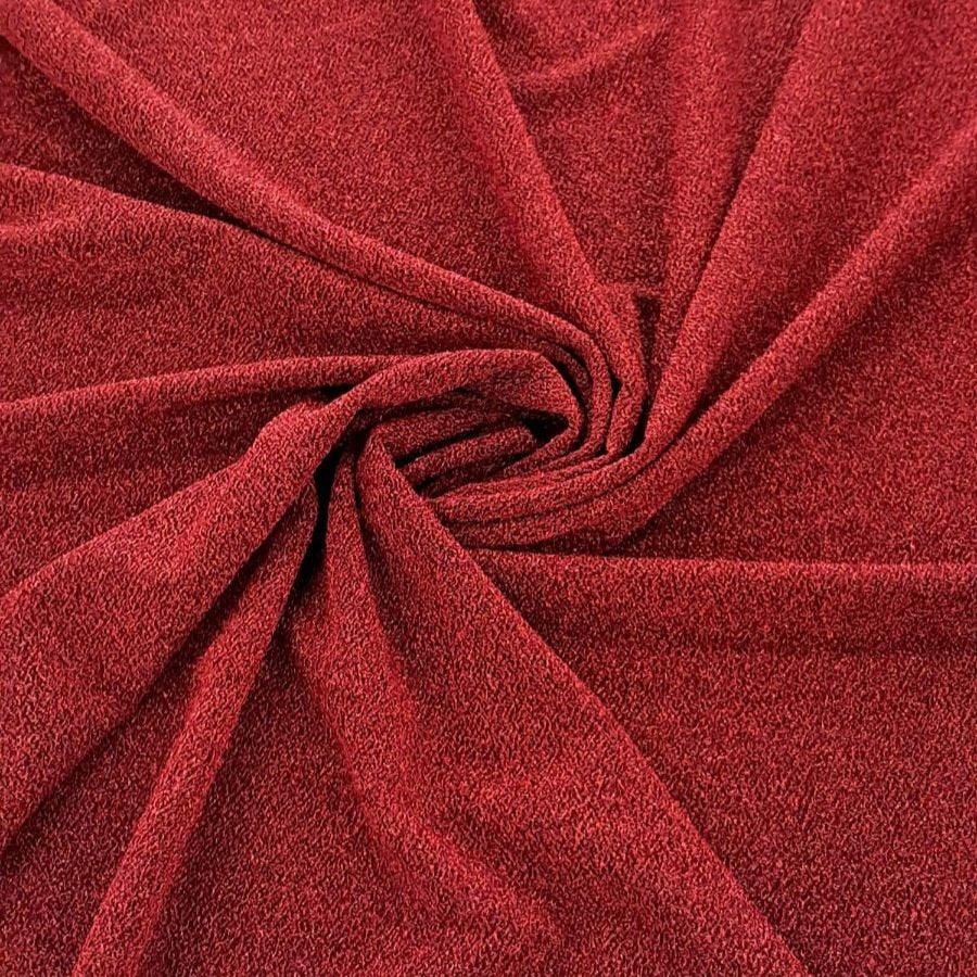 EVENING WEAR Dress Fabrics Maroon Disco Inferno Glitter Fabric 140cm (7263406260313)