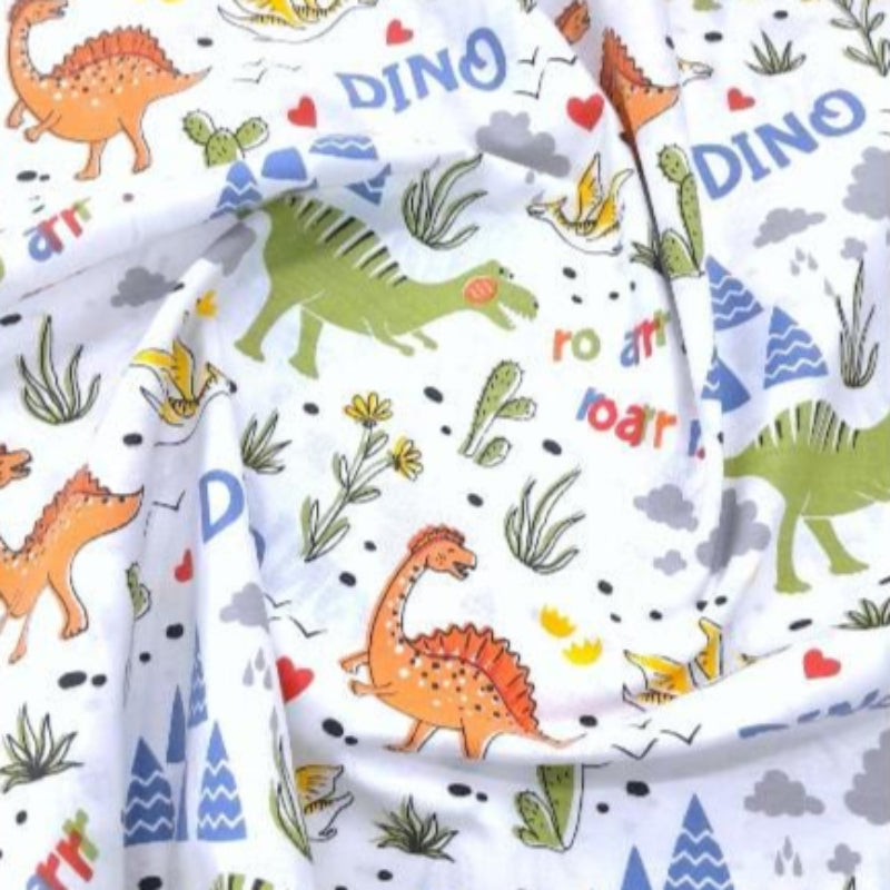 EVTEKS Sheeting Fabrics 100% Printed Cotton Percale Sheeting Dinosaurs 240cm