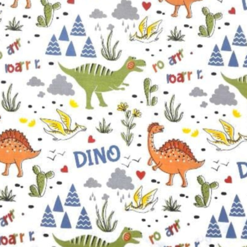 EVTEKS Sheeting Fabrics 100% Printed Cotton Percale Sheeting Dinosaurs 240cm