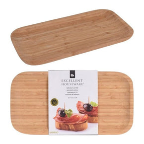 Excellent Houseware Plate Bamboo Excellent Houseware Bamboo Serving Tray 25x13x1.7cm (7309603897433)