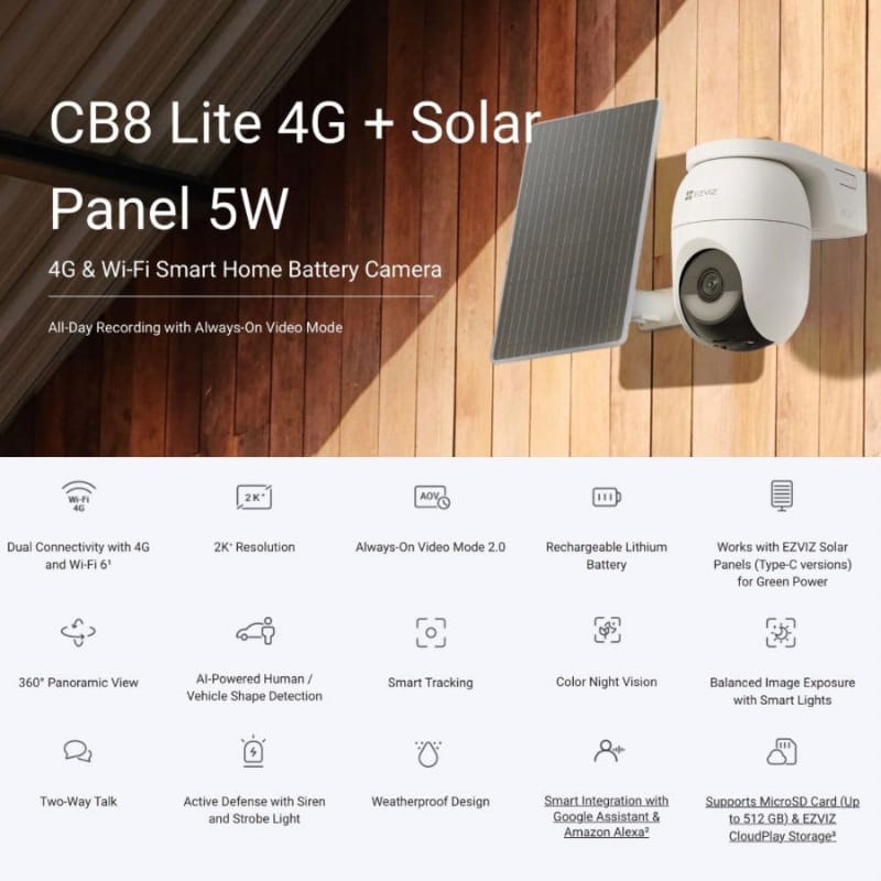 Ezviz Security Camera Ezviz Battery Camera 4MP-2K-W4GA Outdoor Battery Powered