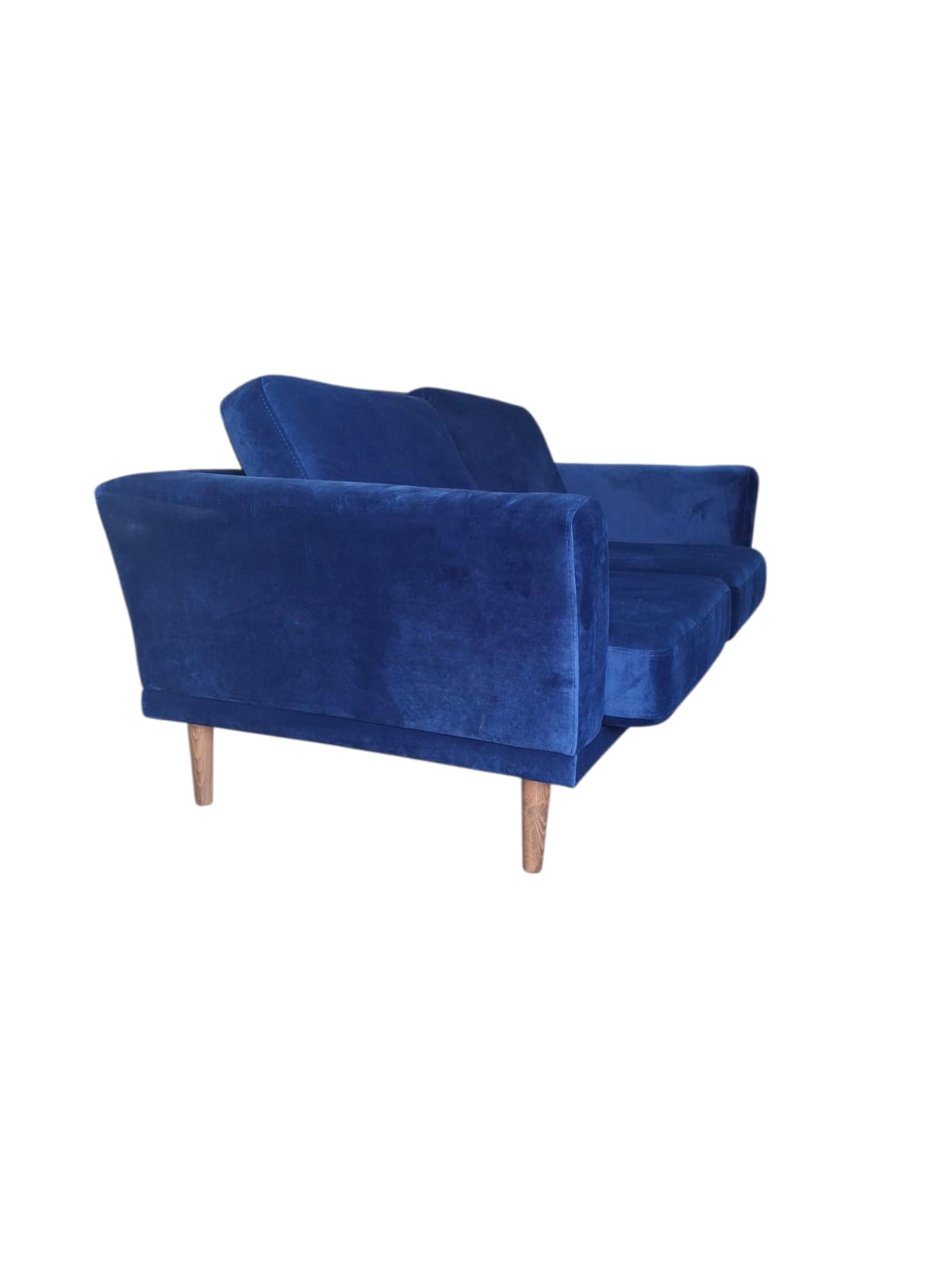 2 Div Blue Velvet Couch 2D-Venn