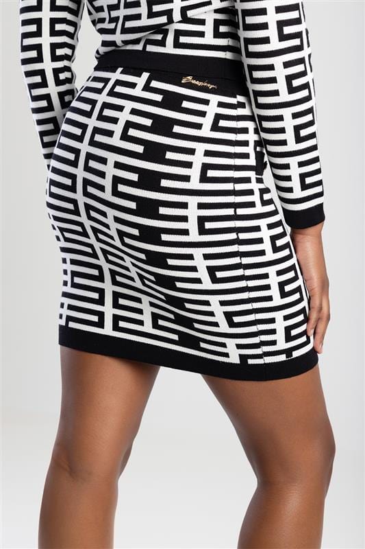 Sissy Boy Skirt Sissy Boy Iuma Patterned Skirt Black/White