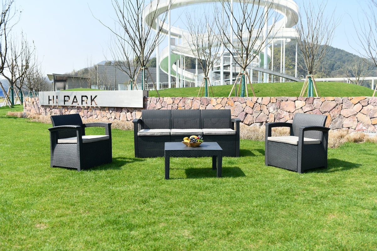 SEAGULL Outdoors Seagull Verona Table & Chair Set 5 Seater Grey (7141608947801)