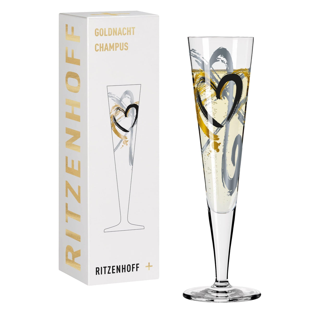 Ritzenhoff Glasses Ritzenhoff Gold Night Champagne Glass Marutschke 200ml 1078190 (7390274289753)