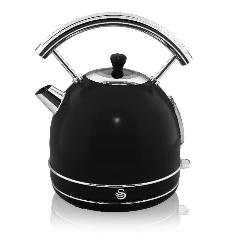 Swan TOASTER & KETTLE Swan 1,7 Litre Retro Dome Cordless Kettle Black SK06B (7044740710489)