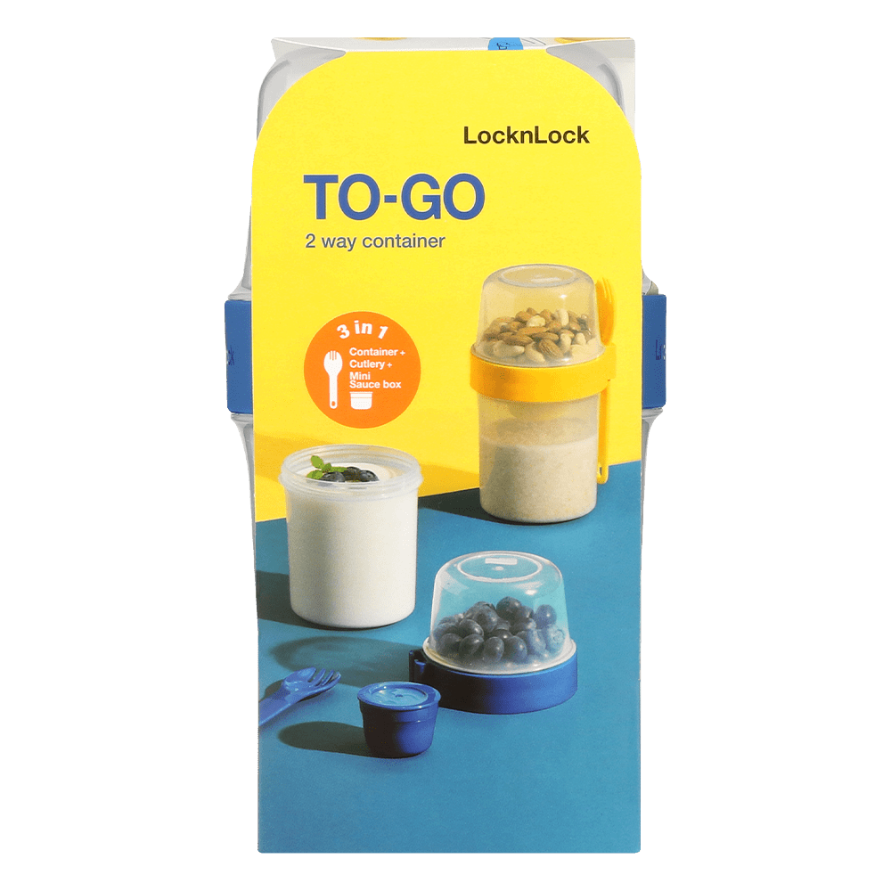 Locknlock Storage Canister LocknLock To Go 2 in 1 Cereal 560ml+310ml Blue LLS222LB