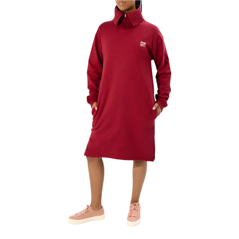 Jeep Dress Xs Jeep Women Zip Through Cowl Neck Dress Maroon