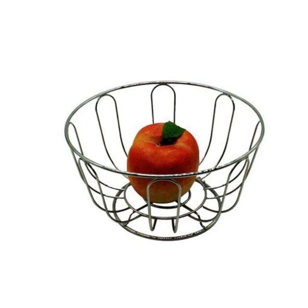 Stainless Steel fruit basket Chrome Circle Fruit Basket (6576473178201)