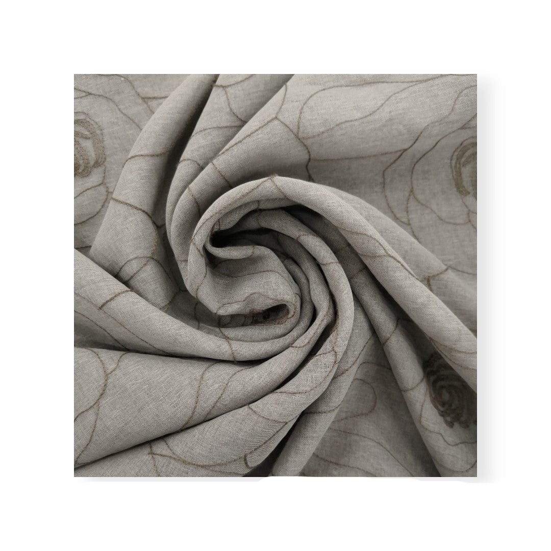 Unique Loom Lace & Voile Fabrics Embroided Linen Voile DES:01