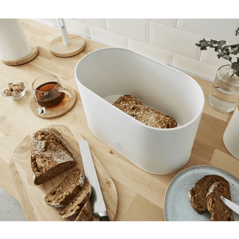 Swan Bread Bin Swan Nordic White Bread Bin With Cutting Board SWKA17512WHTN (2061845397593)