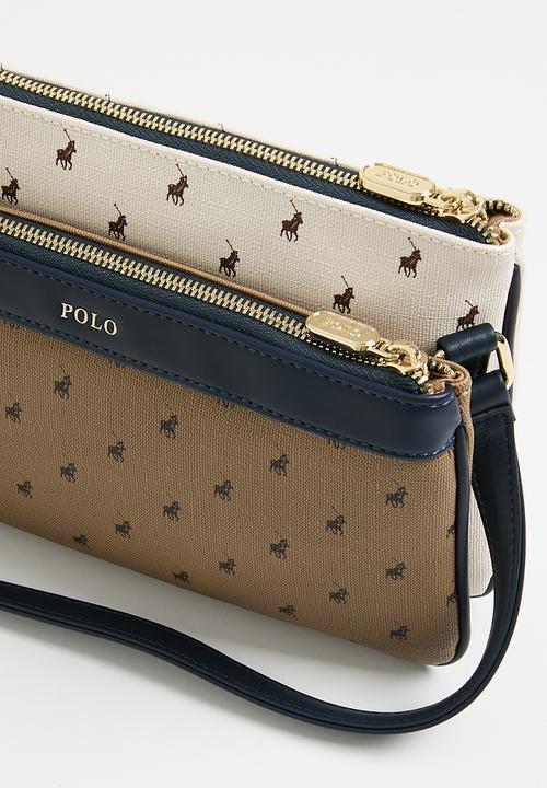 Polo Ladies Handbags Polo Pennsula Double Pocket Sling Bag Navy (7826269700185)