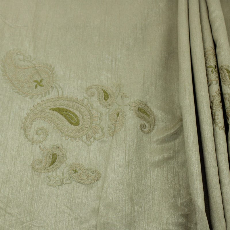 material Curtaining Fabric Crystal Oeganza Paisely Tawny All Crystal Organza Paisely (6559766052953)