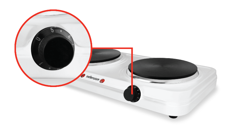 Mellerware HOTPLATE Mellerware 2000W Hotplate Solid Plate Double Steel White (6781691232345)