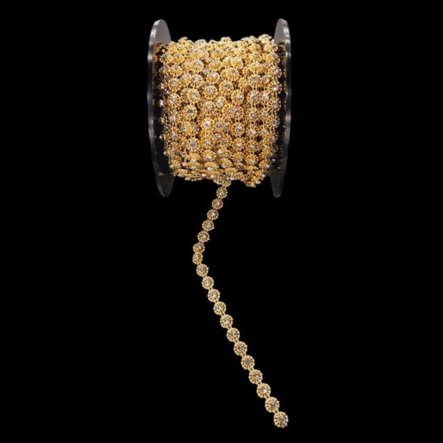 TRIMMINGS Habby Wheel Gold Plastic Diamond Trimmings (7880806957145)