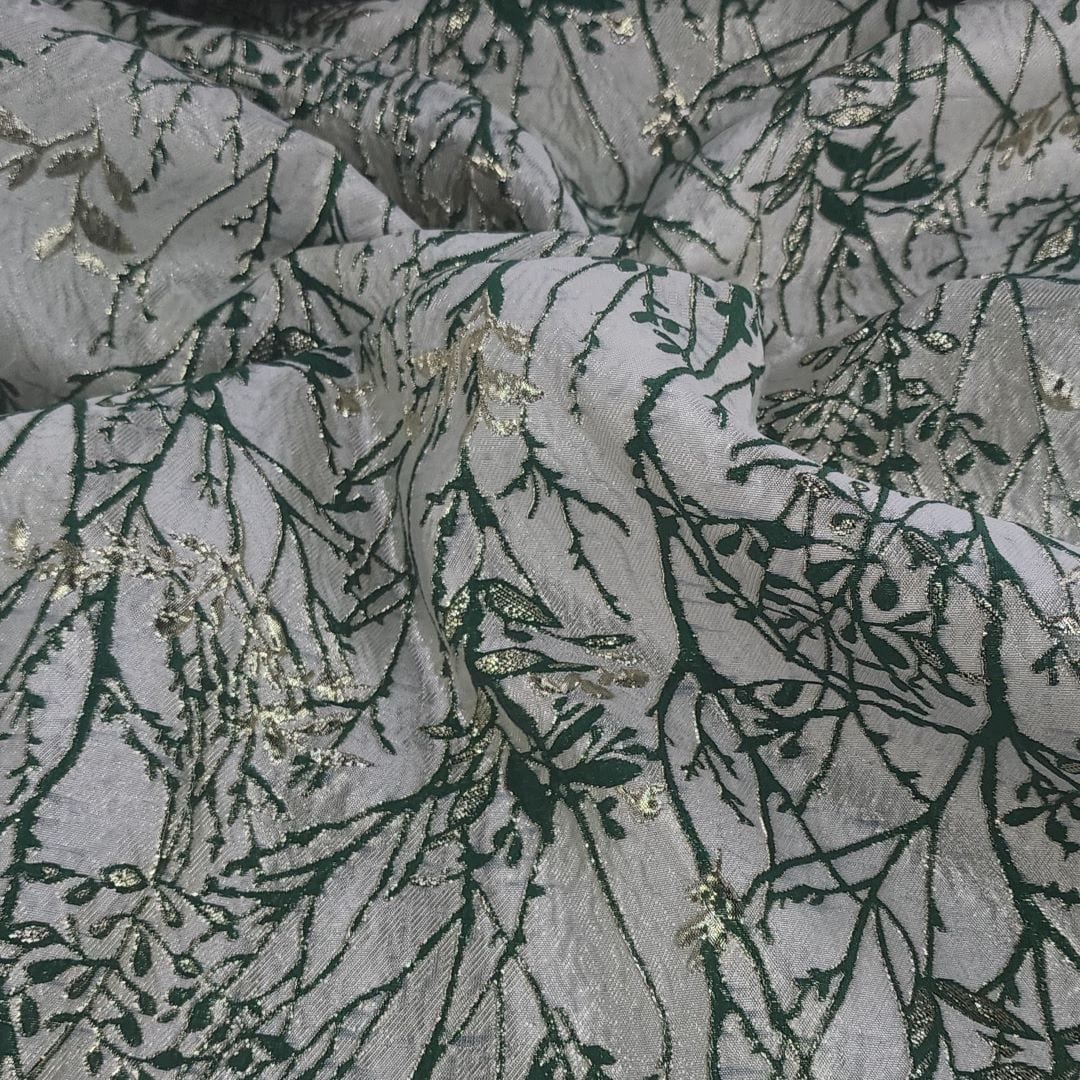 BROCADE Dress Fabrics Brocade Andy Fabric Bottle Green 150cm (7416597643353)
