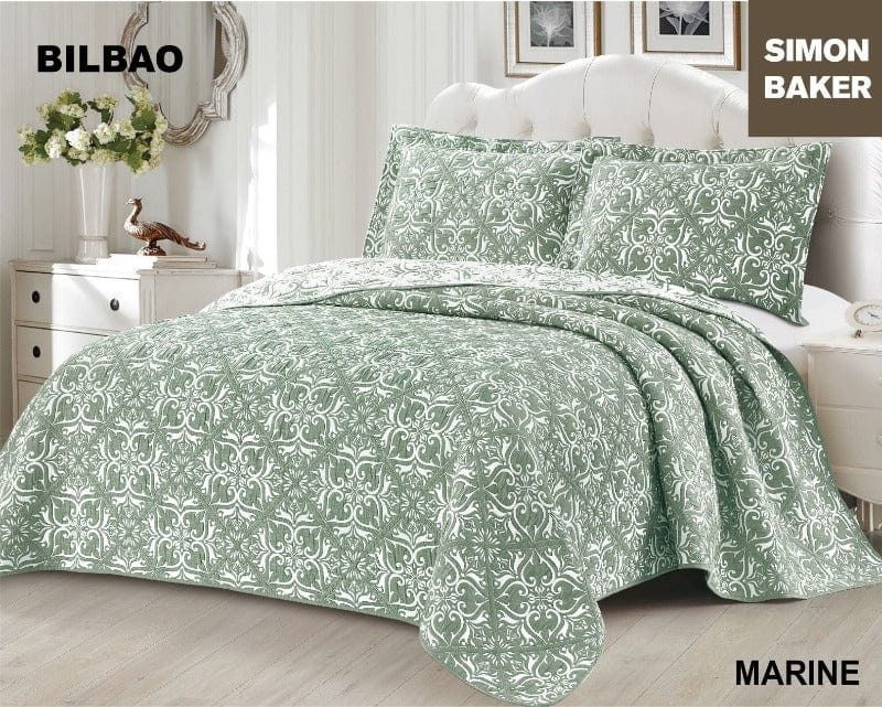 SIMON BAKER BEDSPREAD Simon Baker Bilbao Jacquard Bedspread Marine (6595037659225)