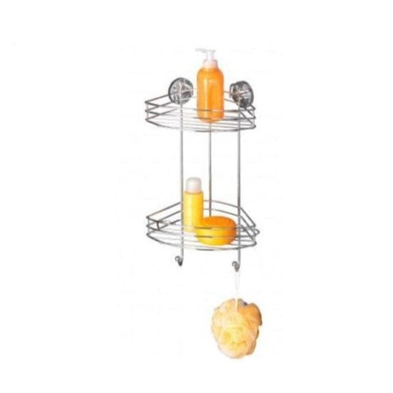 Wenko Bathroom WENKO Vacuum-Loc 2-Tier Corner Rack Bari - No Drilling Required (4723117260889)