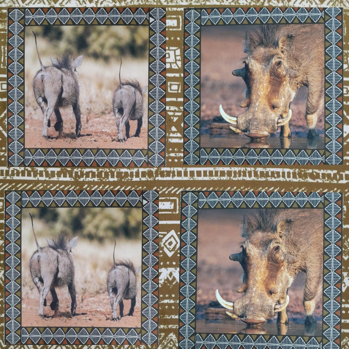 Loomcraft Fabrics Upholstery Fabric Warthog Upholstery Velvet Fabric Scatter Panels Animals 145 cm