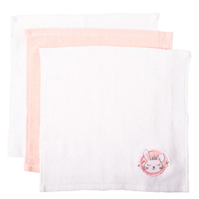 Snuggle Baby Embroidered Face Cloth Bunny 3 Pack (7058396577881)