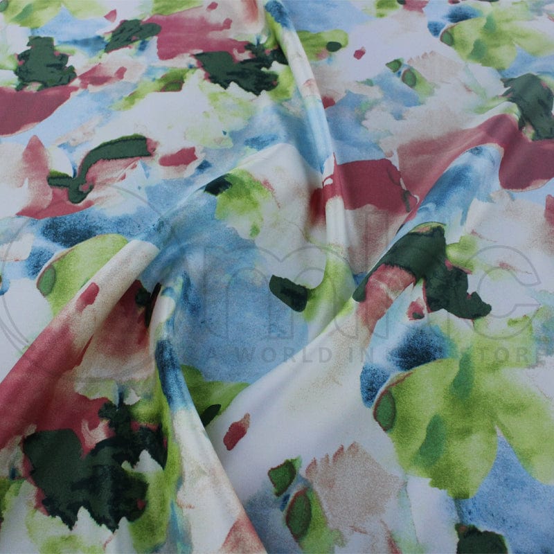 SATIN Dress Fabrics Pink Printed Duchess Satin Fabric 150cm (7187805765721)