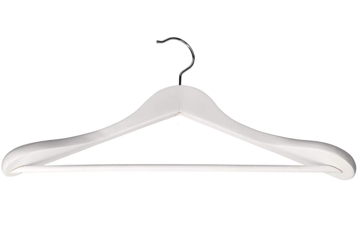 Danny Home Wooden Clothing Hanger 44.5cm 1 Piece White WH015W.