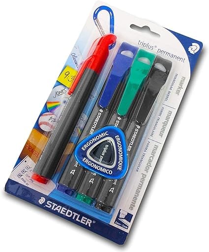 Staedtler Tech & Office Staedtler Triplus Permanent Marker Chisle Tip 4Pack Assorted (7409436262489)
