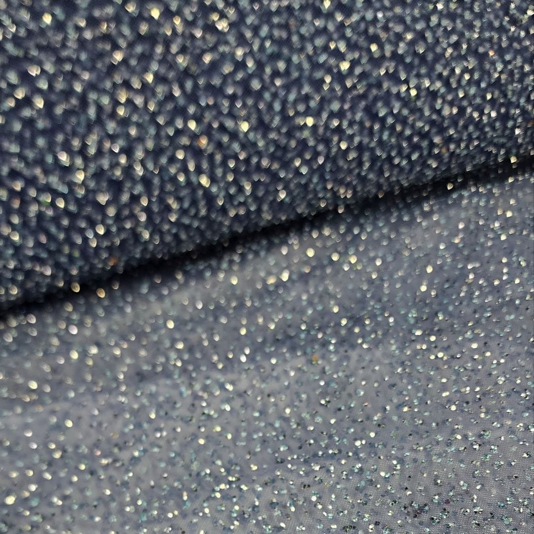 BEADED LACE Dress Fabrics Kendall Lace Fabric Denim 140cm (7397286969433)