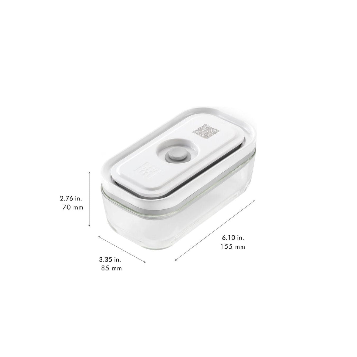 Zwilling Dish Glass Zwilling Fresh & Save Vacuum Glass Container Set Gray Lid 3 Piece (7042126807129)