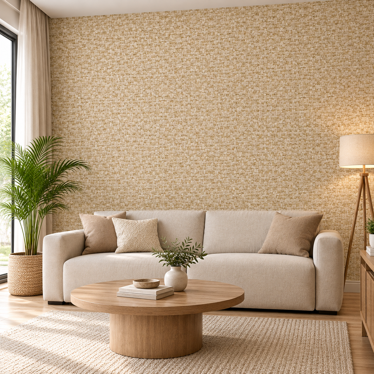 Raffia Straw Wallpaper Roll 0.53m x 10.05m