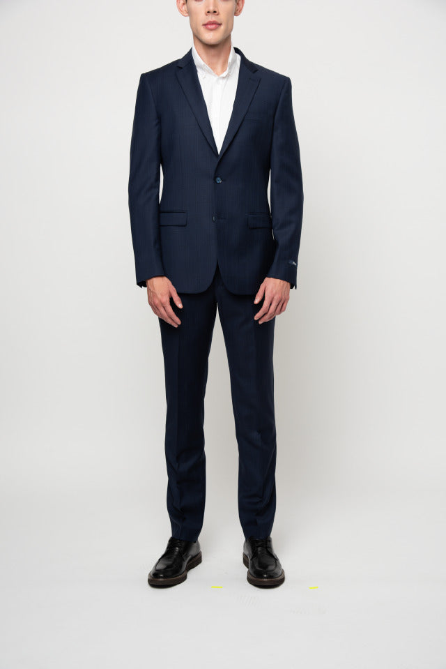 Polo Men's Custom Fit Check Suit Navy