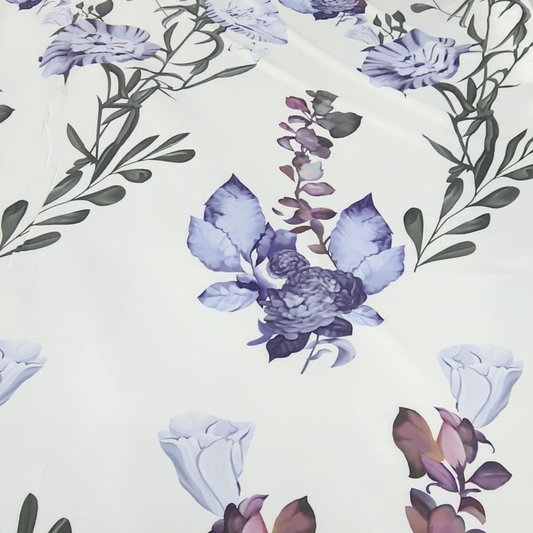 FABIANA Dress Fabrics Fabiana Stretch Fabric 150cm White/Lilac (7510766747737)