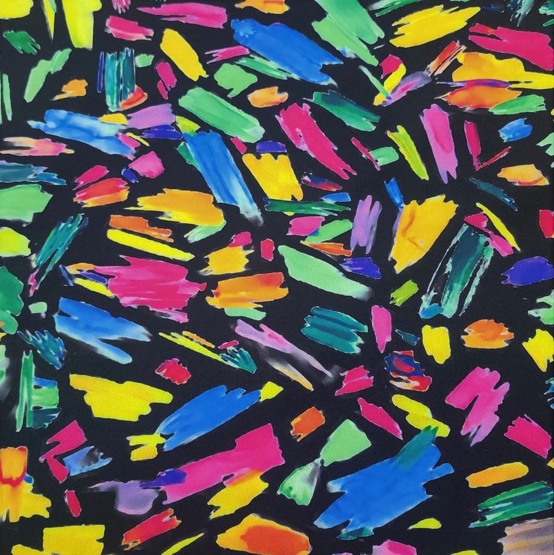 FABIANA Dress Fabrics Printed Digital Fabiana Fabric Black 150cm (7313896243289)